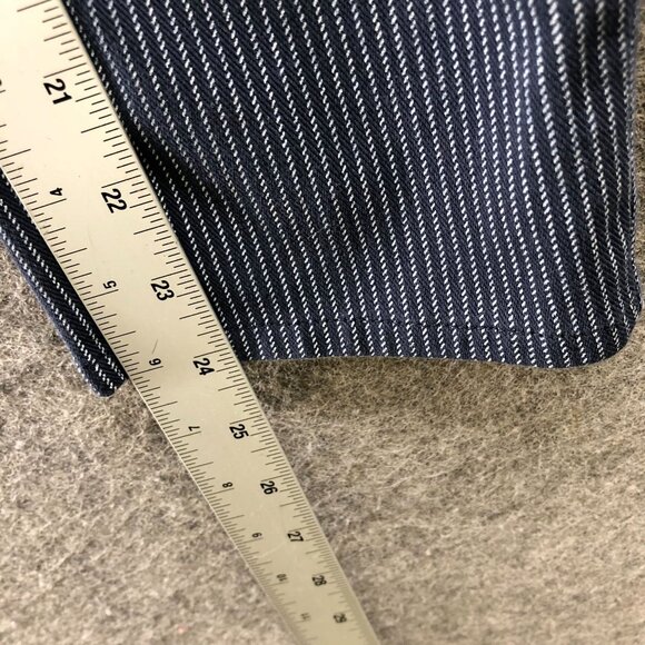 Uniqlo Stretch Legging Pants Womens L Navy Blue Pinstriped Pull On Skinny Knit - Picture 7 of 8